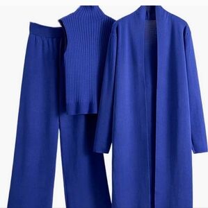 Vibrant Blue Three-Piece Set